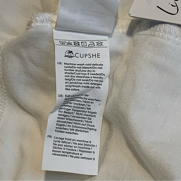 Cupshe Mattie Drop Sleeve Tiered Hem Tee shirt women’s size M white - Picture 6 of 7